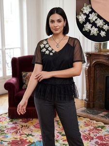 Stylish Black Sheer Top