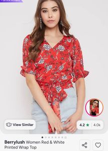 Floral Print Wrap Top