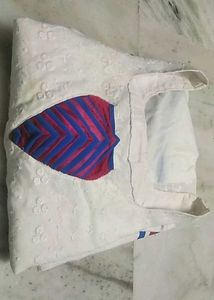 White Kurta with Heart Design