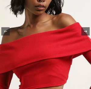 nuon Red Off-Shoulder Top