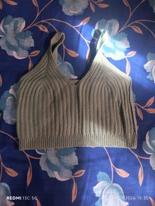 Green Waffle Knit Cardigan