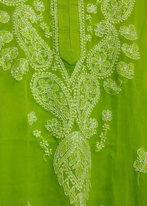 Green Chikankari Kurta