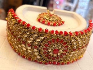 Red & Gold Bridal Choker Set