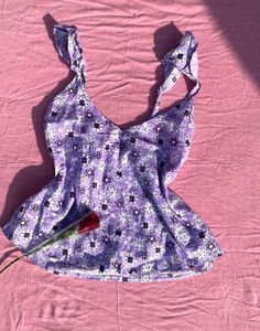 Floral Purple Tank Top  (short kurti type  too )