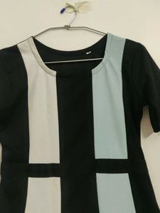 Color Block A-Line Midi Dress