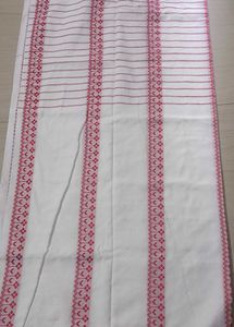 74)Bengal Red White Pure Cotton Saree
