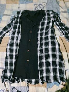 Chic Plaid Overlay Dress
