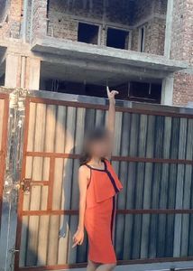 Orange Bodycon Layered Dress