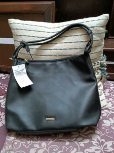 Chic Black Faux Leather Hobo Bag