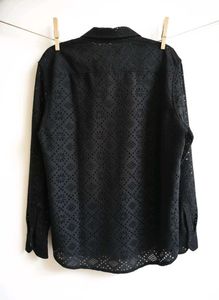 black crochet shirt