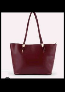 Rsvp Burgundy Faux Leather Tote Bag