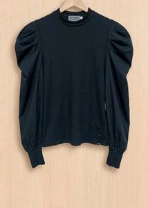 Black Puff Sleeve Top