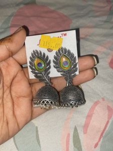 Peacock Feather Jhumka Earrings