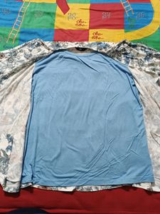 Blue coloured full sleeve printed top
