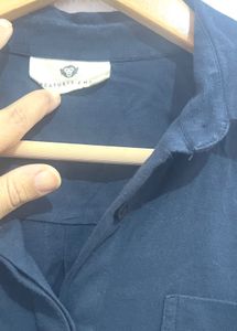 Classic Navyblue  Long Sleeve Button-Up Shirt