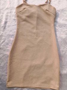 Brand New(Urbanic)Chain Strap V-Neck  Cream dress