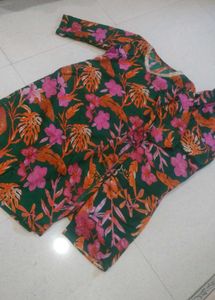 Vibrant Tropical Floral Print Dress
