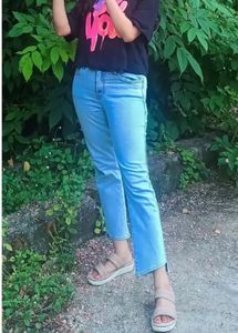 Blue bootcut denim