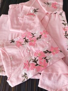 Pink Embroidered Kurta Set