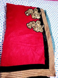 Stunning Red Embroidered Saree