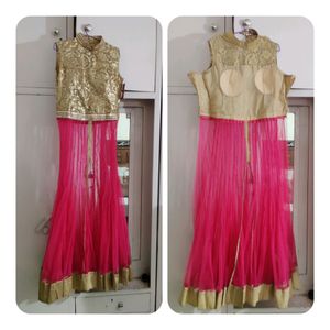 anarkali kurti with full flared plazzo