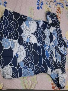 Blue Wave Print Shirt XXL