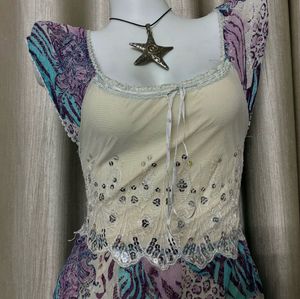 ⋆˚🐾˖° Animal Print Babydoll Top