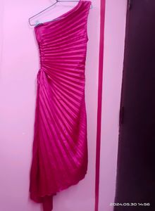 Hot Pink One-Shoulder Dress
