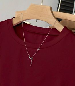 Chic Maroon T-Shirt with Bow Detail ❤️