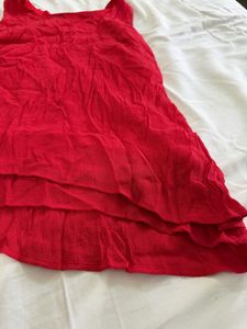 Women's Red Layered Sleeveless Top