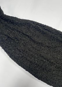 Elegant Beaded Black Evening Dress