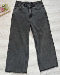 Grey Wide Leg Jeans