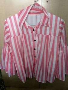 Chic Striped Bell Sleeve Top