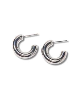 anti tarnish Chunky silver Hoop Earrings