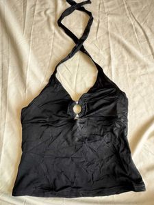 Y2k Black Halter Top