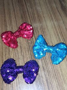 Sparkly Sequin Bow Hair Clips (Set of 3)