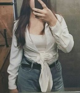 Chic White Tie-Front Top