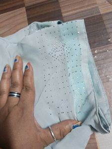 Light Weight Embroidery And Stone Work Saree