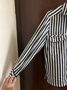 Striped Button-Up Blouse
