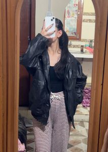 Classic Black Faux Leather Jacket