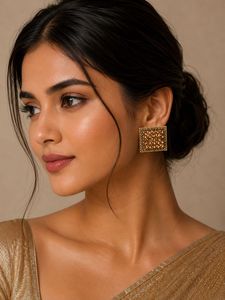 2 Ethnic Jhumka &amp; 1 Stud Earring