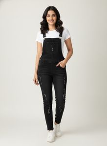 Black Denim Dungrees