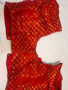 Red Brocade Saree Blouse