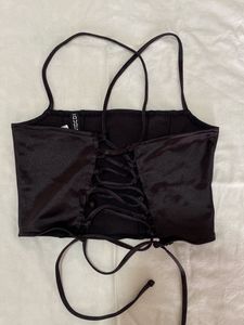 Black Corset Style Crop Top