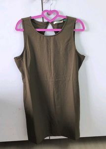 Olive Green Backless Mini Dress