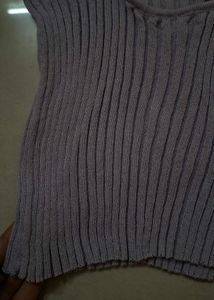 Cutout Ribbed Knit Long Sleeve Top