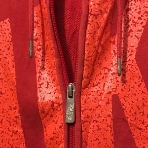 Nike 2011 Red Graphic Print Zip-Up Hoodie