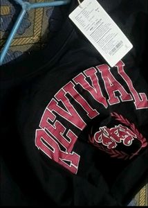 Black Cropped "Revival" Sweatshirt