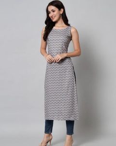 Light Blue Sleeveless Printed Dress