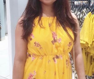 Women's Yellow Floral Dress